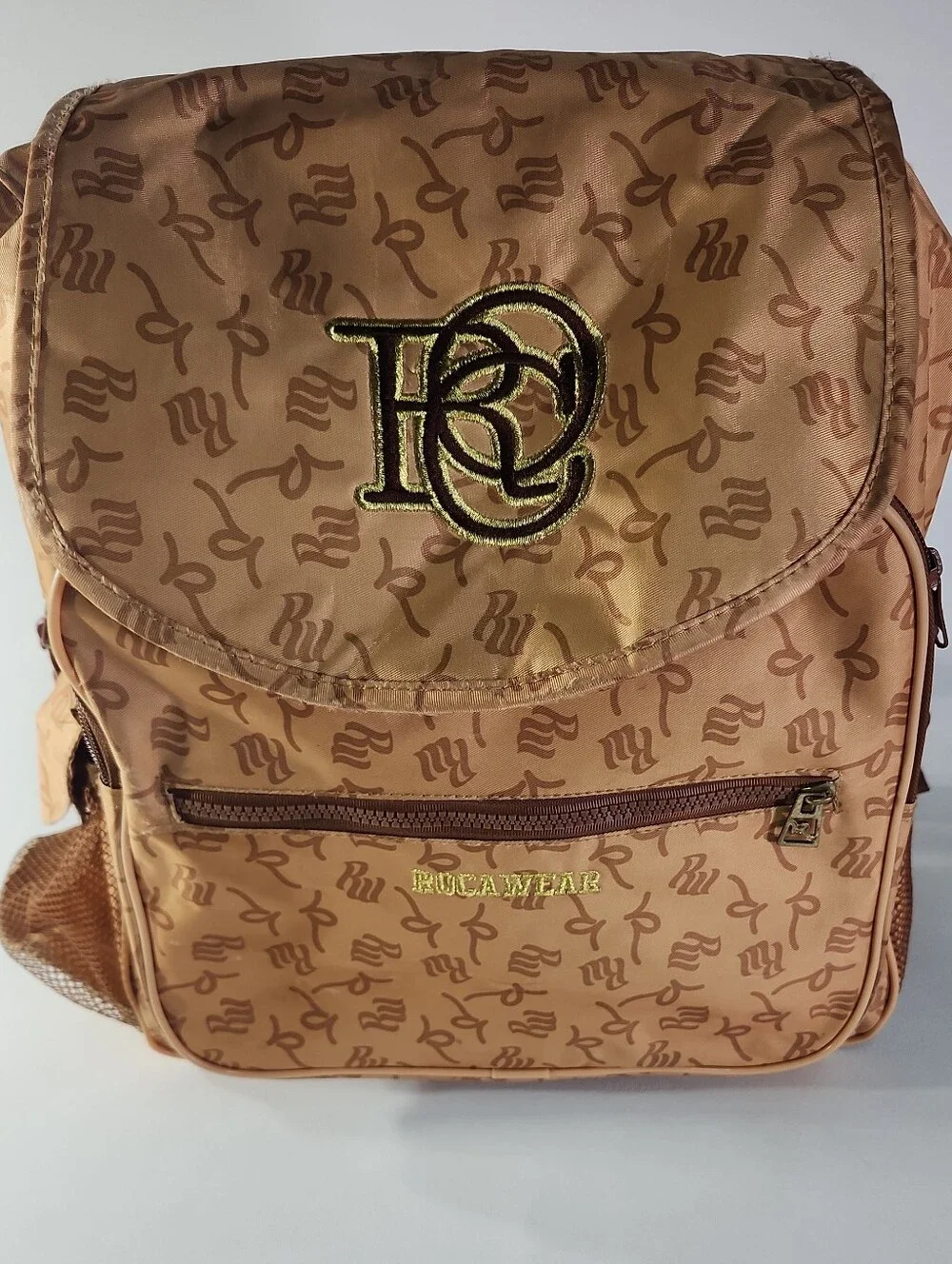 Rocawear Tan Monogram Logo Backpack
